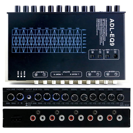 ADL-EQ9 Car Audio 9-Band Equalizer EQ Tuning Crossover Amplifier, ADL-EQ9
