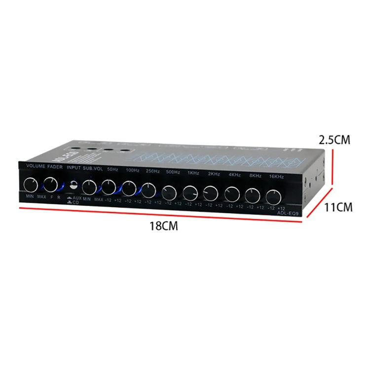 ADL-EQ9 Car Audio 9-Band Equalizer EQ Tuning Crossover Amplifier, ADL-EQ9