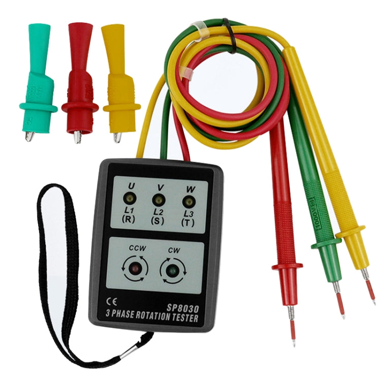 3 Phase Alternating Current Phase Meter Phase Detector Rotation Tester Indicator Digital Phase-Order Indicator, SP8030