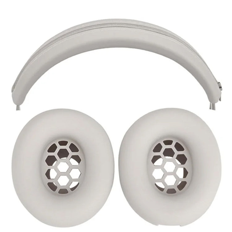 For Beats Studio Pro Headphones Silicone Ear Cushion + Headband Cover Set, Set Black, Set Beige, Set Red, Set Deep Blue