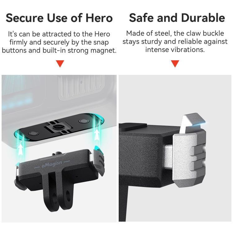 For GoPro HERO13 Black aMagisn Magnetic Quick-release Base Plastic Adapter Accessories, For GoPro HERO13 Plastic