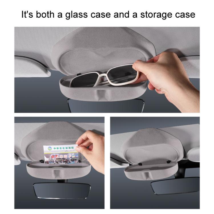 For Tesla Suede Leather Glasses Storage Box, 2024 Model 3 Beige, 2024 Model 3 Black, Model Y Beige, Model Y Black, Model 3 Beige, Model 3 Black