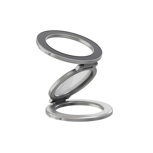 Faltbarer, doppelseitiger magnetischer Telefonhalter für Fitnessstudio, Auto, universeller Ständer, Spiegeltyp Schwarz, Spiegeltyp Silber