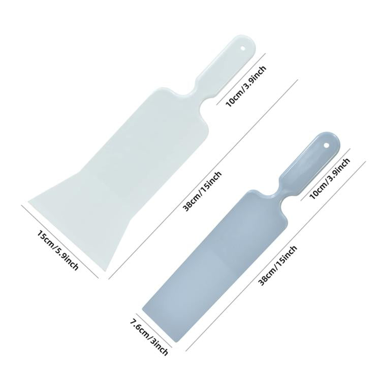 Car Film Tools Long Plastic Film Scraper Front Rear Extended Scraper, Straight, Large Scraper, 2pcs /Set