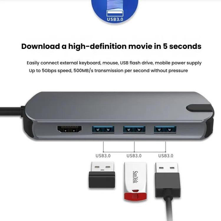 8-In-1 USB-C/Type-C Gigabit Ethernet Port Docking Station Hub, HDMI 4K 30Hz, HDMI 4K 60Hz
