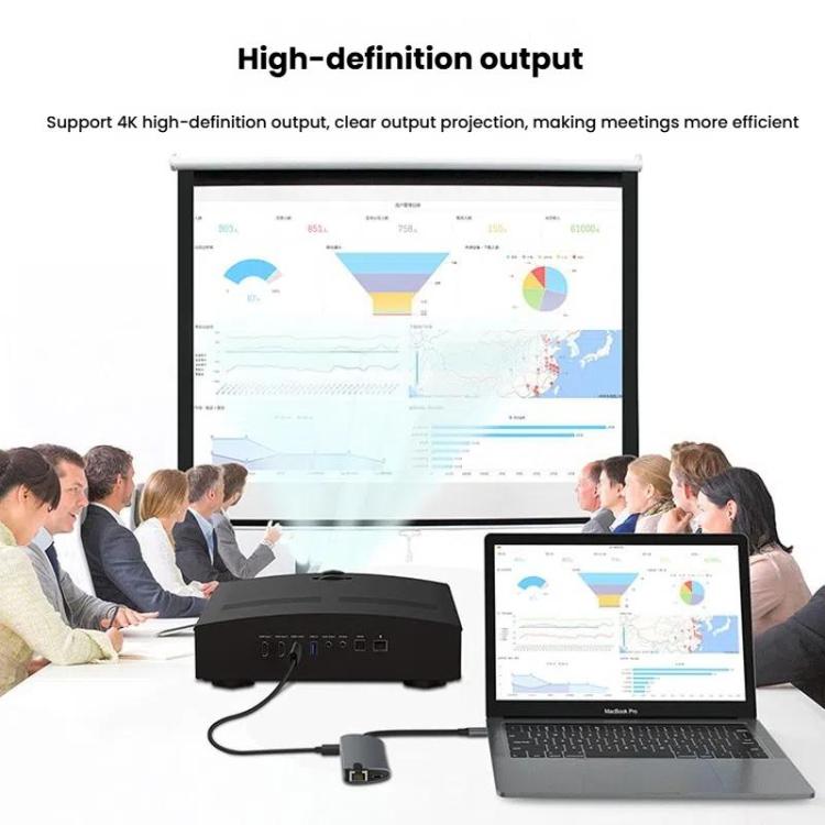 8-In-1 USB-C/Type-C Gigabit Ethernet Port Docking Station Hub, HDMI 4K 30Hz, HDMI 4K 60Hz