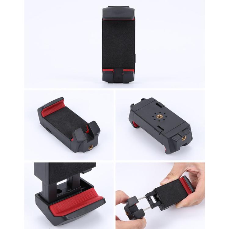 4th Generation Tablet Smartphone Clip Universal Tripod Mount Adapter With Cold Shoe, Black Red