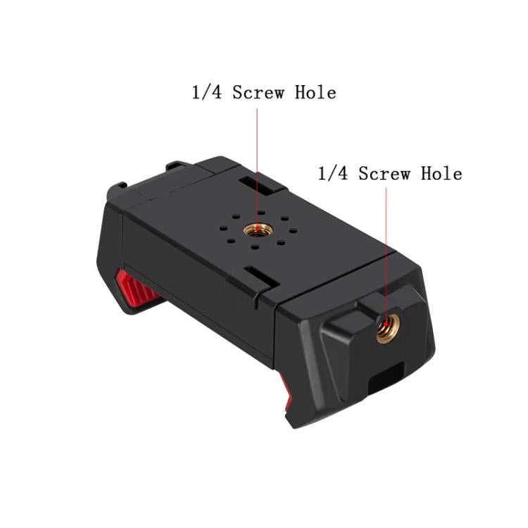4th Generation Tablet Smartphone Clip Universal Tripod Mount Adapter With Cold Shoe, Black Red