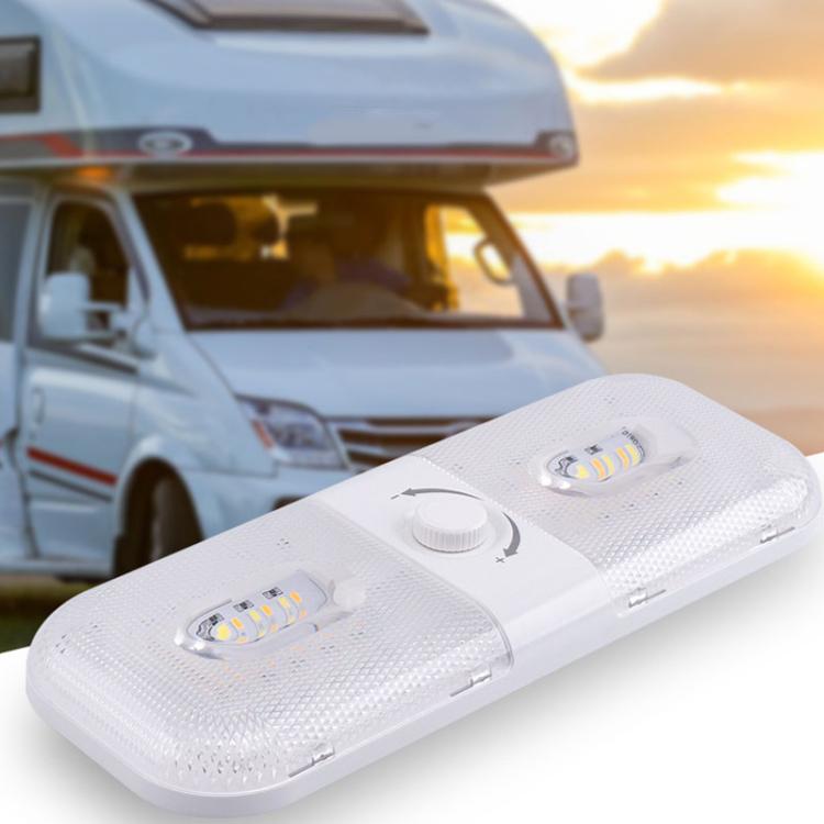 12-24V RV Light 120 LEDs 3-Color Temperature Rotary Button Dimming Roof Light, FC01