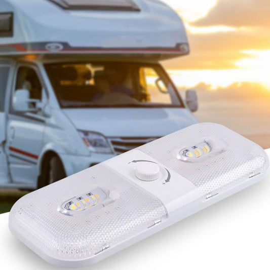 12-24V RV Light 120 LEDs 3-Color Temperature Rotary Button Dimming Roof Light