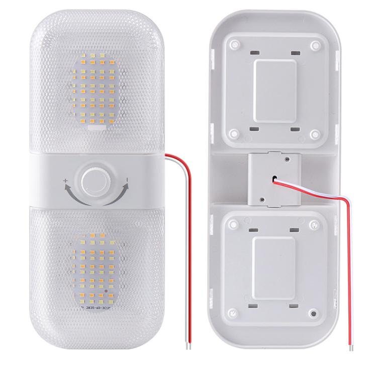 12-24V RV Light 120 LEDs 3-Color Temperature Rotary Button Dimming Roof Light, FC01