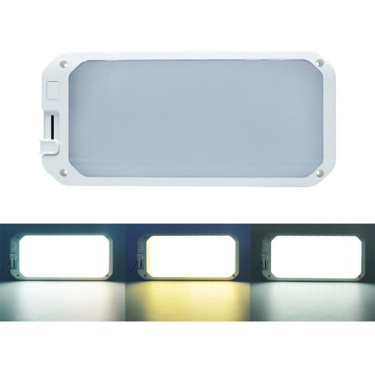 12-30V RV Light 198 LEDs 3-Color Temperature Dimmable Roof Light, Yellow White Light, Blue White Light, Yellow White Light With Remote, Blue White Light With Remote