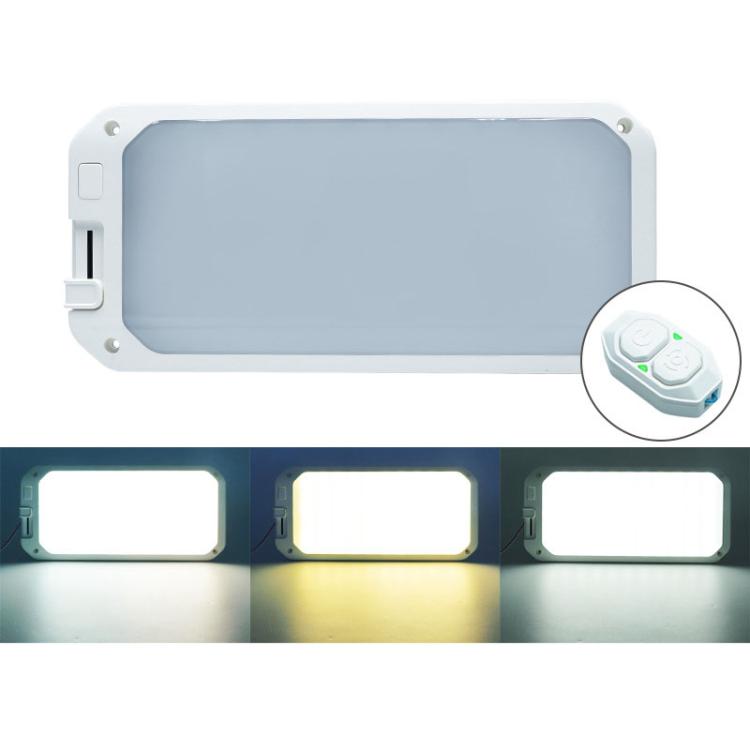 12-30V RV Light 198 LEDs 3-Color Temperature Dimmable Roof Light, Yellow White Light, Blue White Light, Yellow White Light With Remote, Blue White Light With Remote