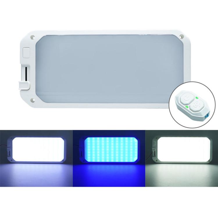 12-30V RV Light 198 LEDs 3-Color Temperature Dimmable Roof Light, Yellow White Light, Blue White Light, Yellow White Light With Remote, Blue White Light With Remote