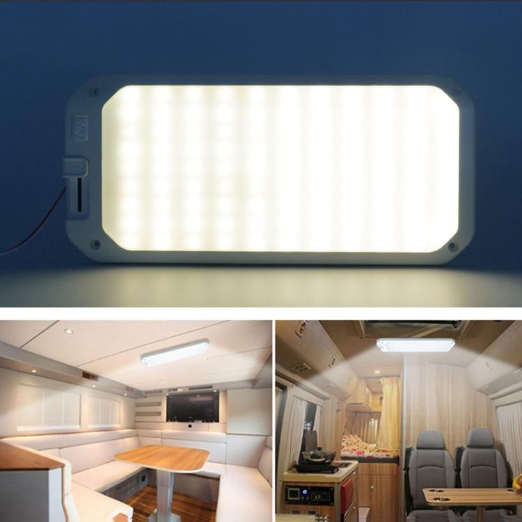 12-30V RV Light 198 LEDs 3-Color Temperature Dimmable Roof Light, Yellow White Light, Blue White Light, Yellow White Light With Remote, Blue White Light With Remote