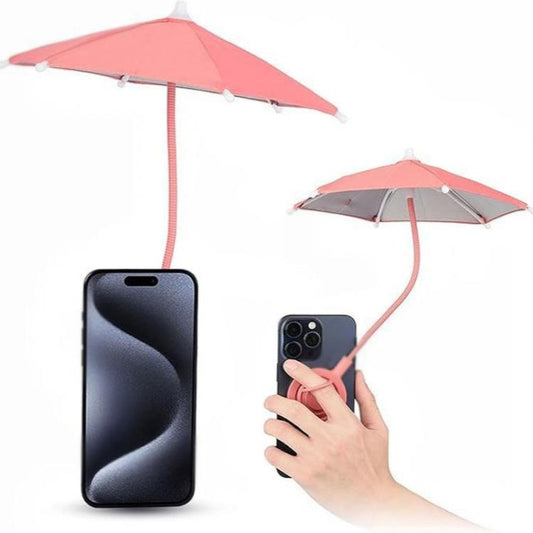 Magnetic Phone Mini Umbrella Waterproof Sunshade With Finger Ring, With Finger Ring(Black), With Finger Ring(Pink), With Finger Ring(Blue)