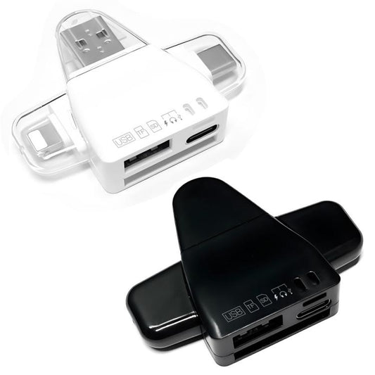 AJ-701 USB-A To USB-C / Type-C + Micro USB + 8 Pin 7-In-1 Universal Card Reader