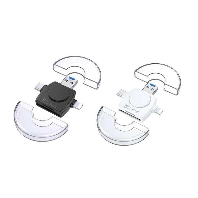 USB 3.0 To USB-C / Type-C / 8 Pin 6-In-1 Multifunctional TF / SD / NM Card Reader