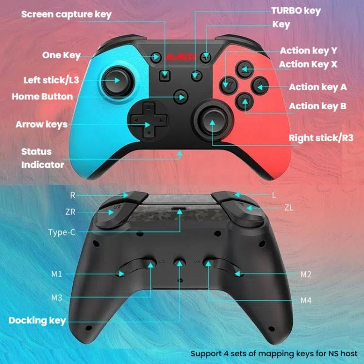 Ajazz AG180 Wireless Bluetooth + Wired Dual Mode Gamepad For Switch / PC / Android / IOS