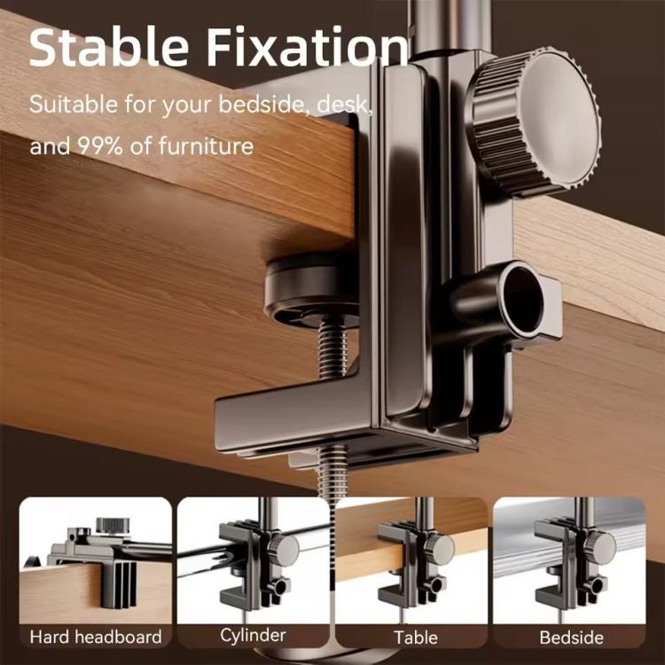 Cantilever Phone Tablet Desk Bedside Stand With Foldable Metal Arm For 4-10.2inch, 2-section, 3-section