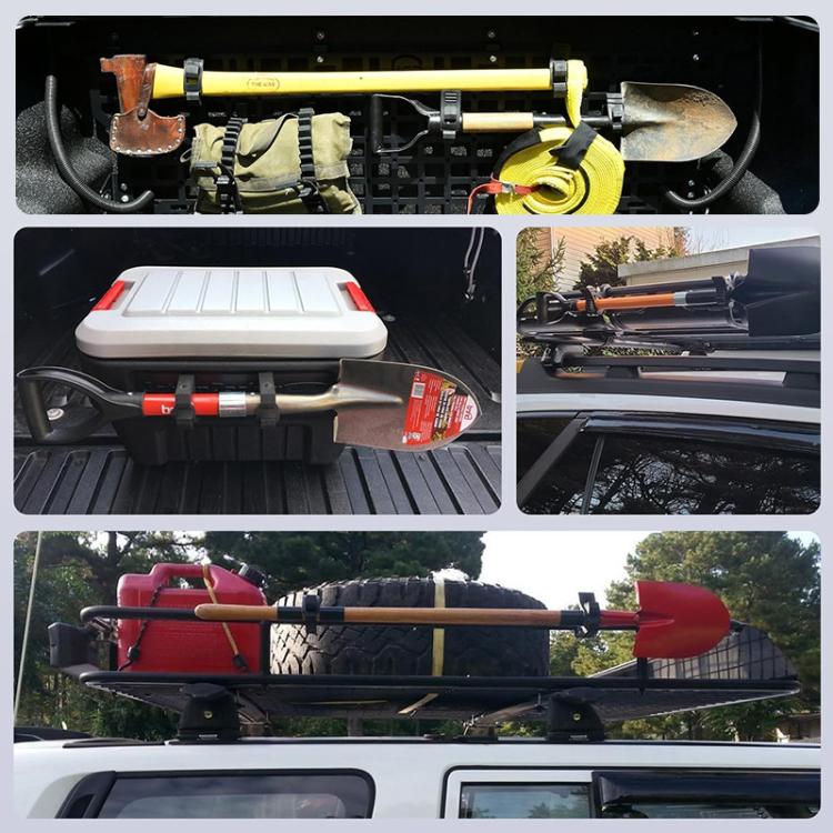 2pcs Outdoor Quick-Release Rubber Clamp Shovel Fixing Clip For Off-road Vehicle Luggage Rack Mounting Buckle, 2 Red