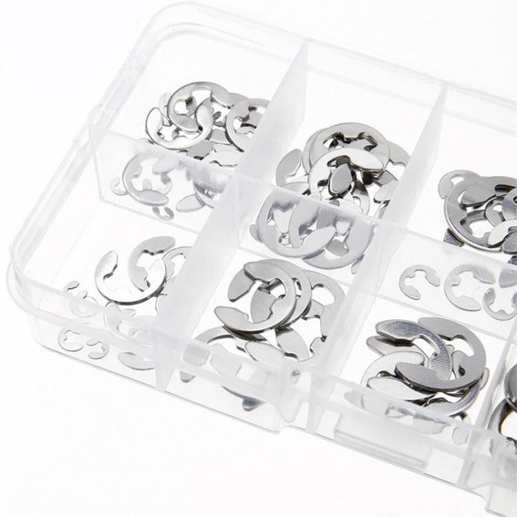 M1.5-M10 304 Stainless Steel E-Type Open Retaining Ring Kit, E-Type Open Retaining Ring Kit