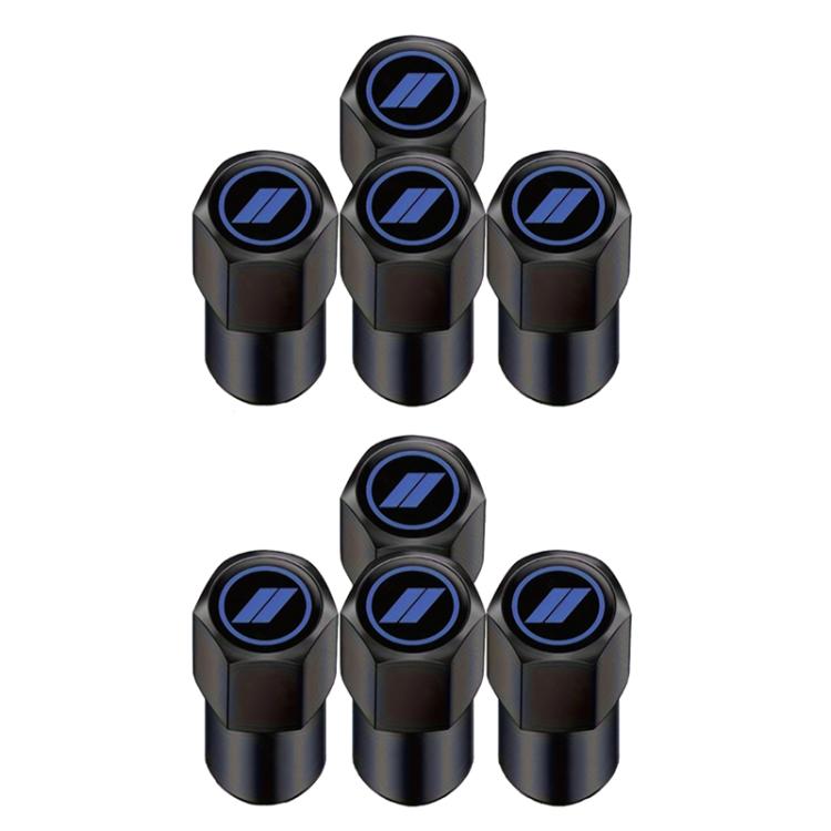 2 Sets Car Modification Aluminum Tire Valve Caps, Graphic Model, Alphabet Model, Red Logo, Blue Logo