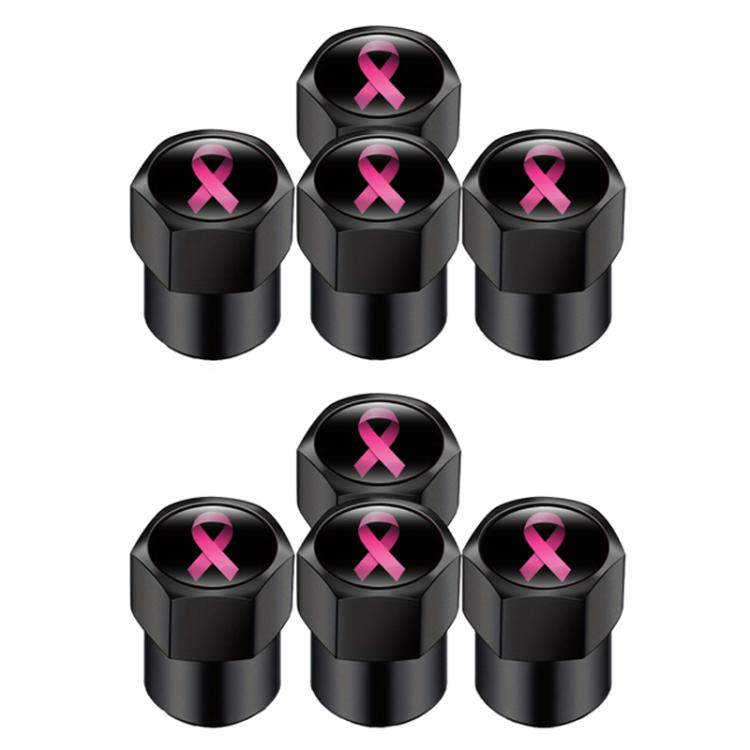 2 Sets Car Modification Aluminum Tire Valve Caps, Colorful Ribbon