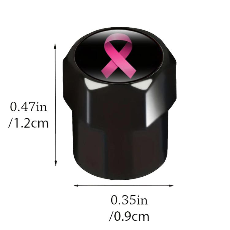 2 Sets Car Modification Aluminum Tire Valve Caps, Colorful Ribbon