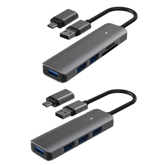 Blueendless Type-C Expansion Dock Multifunctional HUB Docking Station, 4-in-1 USB3.0 x 4, 5-in-1 USB3.0 x 3 + SD/TF3.0