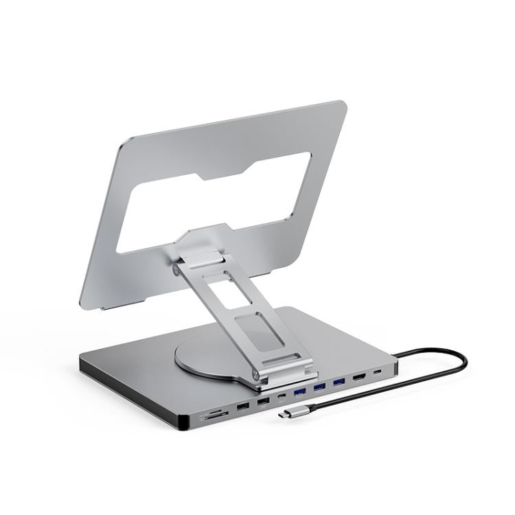 Blueendless 4K/60Hz Multifunctional Docking Station Tablet Holder, 10-in-1, 10-in-1 Rotating, 10-in-1 Ethernet Port, 10-in-1 Ethernet Port Rotating