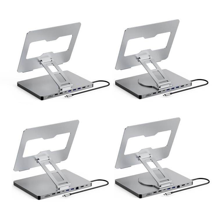 Blueendless 4K/60Hz Multifunctional Docking Station Tablet Holder, 10-in-1, 10-in-1 Rotating, 10-in-1 Ethernet Port, 10-in-1 Ethernet Port Rotating