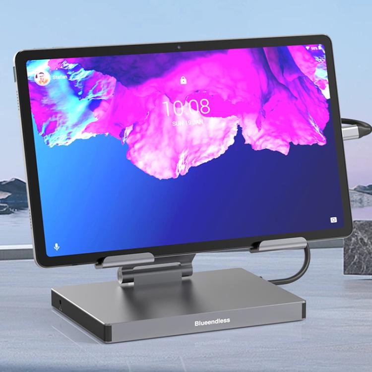 Blueendless 4K/60Hz Multifunctional Docking Station Tablet Holder, 10-in-1, 10-in-1 Rotating, 10-in-1 Ethernet Port, 10-in-1 Ethernet Port Rotating