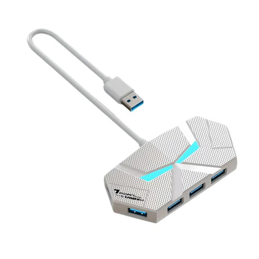 7 In 1 USB 2.0 Hub Splitter Colorful Ambient Light Type-C Docking Station Laptop Multi-Port Adapter, 0.6m (Black), 0.6m (White), 1.2m (Black), 1.2m (White)