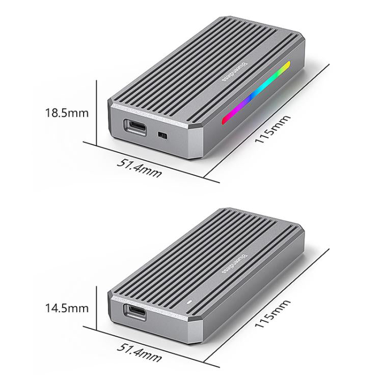 Blueendless M.2 Nvme SSD Box 40Gbps Hard Drive Reader, USB4 Box, USB4 Box with RGB Lights + Fan