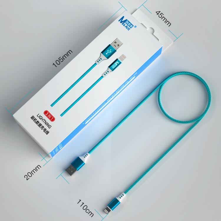 8 Pin Brush Data Charging Cable, 3 In 1 Charging Cable