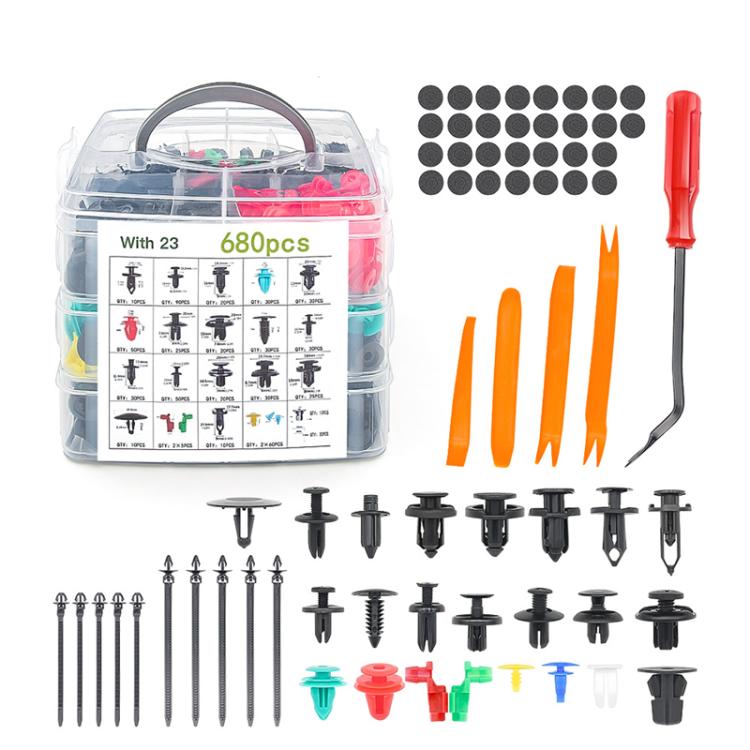 Car Retainer Clips Fasteners Remover Kit Automotive Clips Set, 680pcs /Set