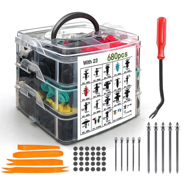 Car Retainer Clips Fasteners Remover Kit Automotive Clips Set, 680pcs /Set