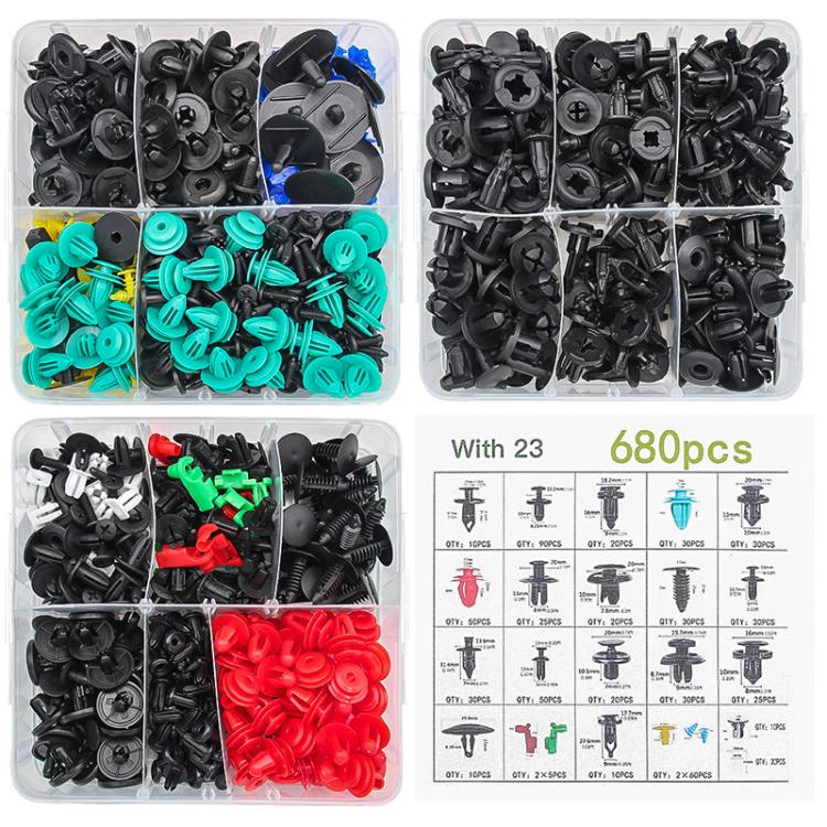 Car Retainer Clips Fasteners Remover Kit Automotive Clips Set, 680pcs /Set