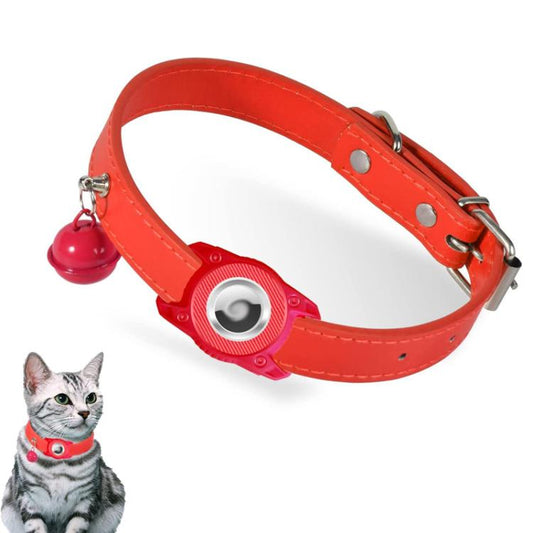 For AirTag Tracker Waterproof Protection Case Pet Leather Collar Anti Lost Cat Locator Collar