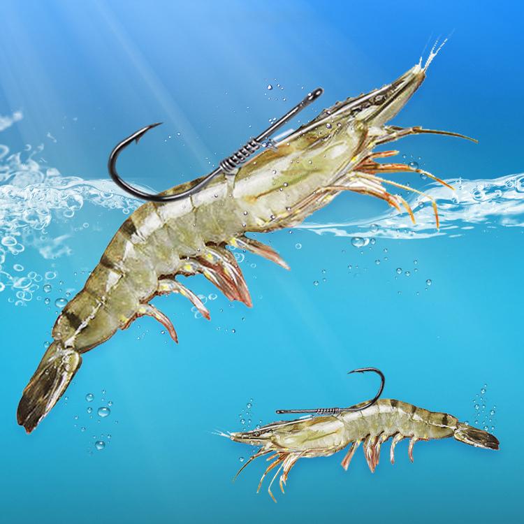 10pcs /Box Crooked Mouth Barbed Sea Fishing Hook Lure Fishing Hanging Shrimp Hook, 4, 3/0, 4/0, 5/0, Mixed Number