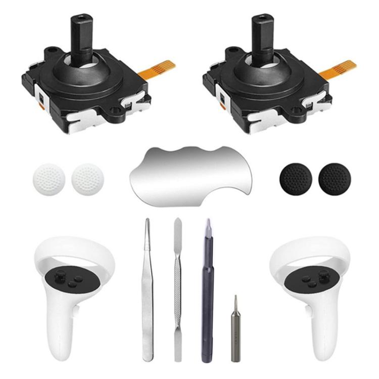 For Meta Quest 2 Repair Tool Set Handle Joystick Replacement Parts, 5 In 1, 14 In 1 C Type, 13 In 1, 14 In 1 B Type, 12 In 1, 10 In 1 A Type, 10 In 1 B Type, 14 In 1 4pcs Joystick Type