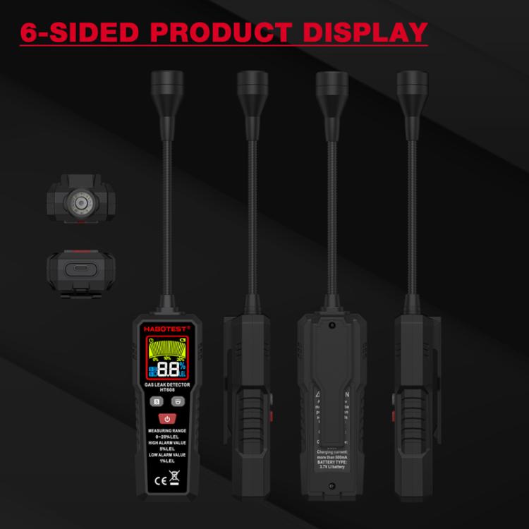 HTBOTEST HT608 Combustible Gas Detector Gas Natural Gas Detection Alarm, HT608