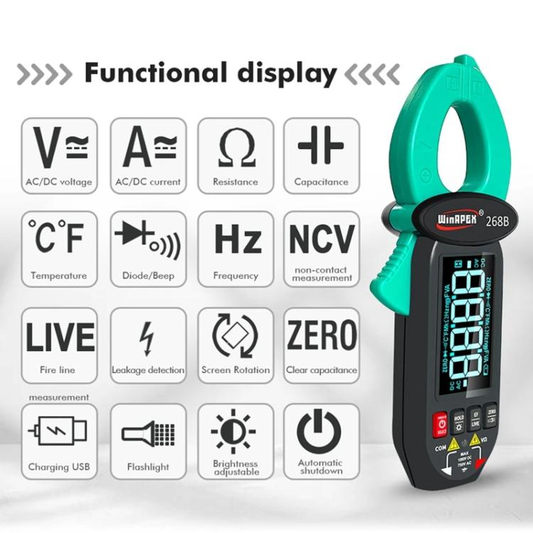 WINAPEX Clamp Meter High-precision AC / DC Voltage and Current Meter, 268B