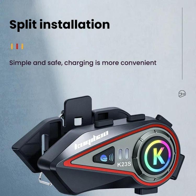 Kuqibao K23S Helmet Bluetooth Earphones 1000m Motorcycle Bluetooth-compatible 2 Person Intercom With Light Waterproof Headset, Hard Wheat, Soft Wheat