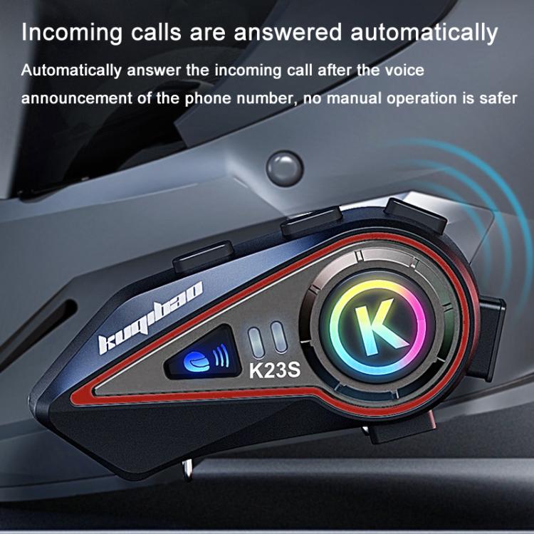 Kuqibao K23S Helmet Bluetooth Earphones 1000m Motorcycle Bluetooth-compatible 2 Person Intercom With Light Waterproof Headset, Hard Wheat, Soft Wheat