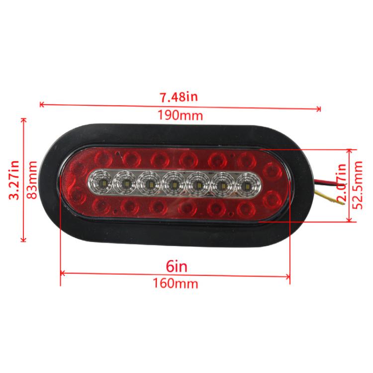 6 Inch Trailer Taillight 12V Multi-function RV Width Light, 1pc, 2pcs+Heat Shrink Tube