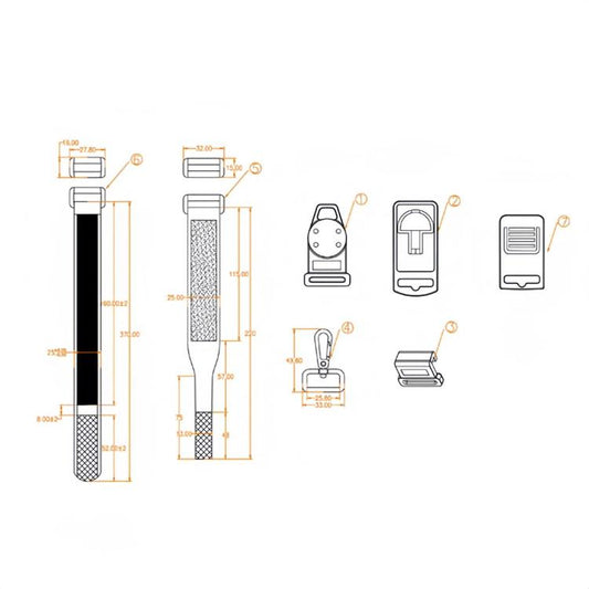 7pcs /Set Multimeter Portable Hanging Magnetic Lanyard, 7pcs /Set