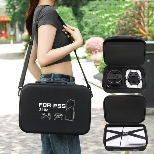 BKANO For Sony PS5 Slim Storage Bag Hard-Shell Shoulder Suitcase Storage Case