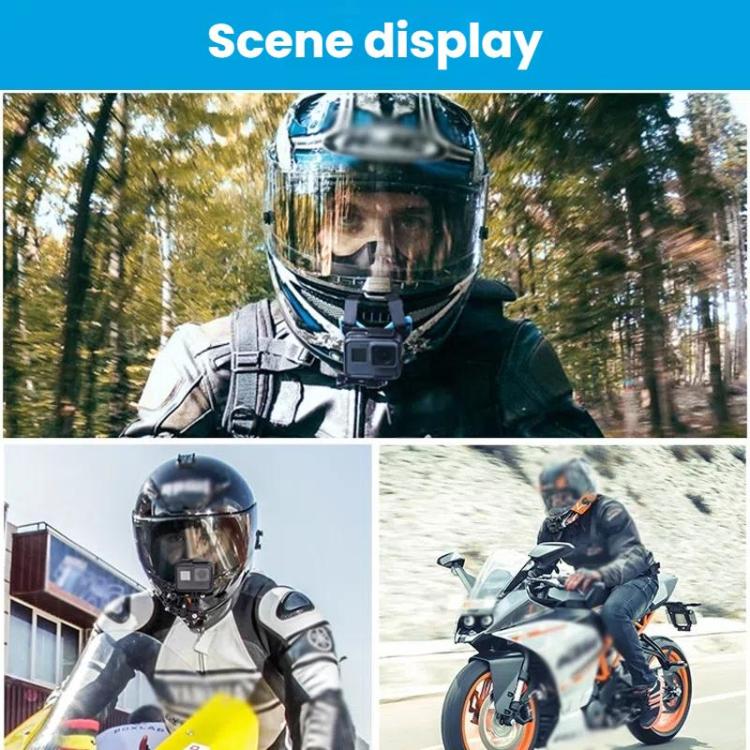 TELESIN Sports Camera Motorcycle Helmet Chin Mount Bracket For GoPro HERO Series / DJI Osmo Action / Insta360